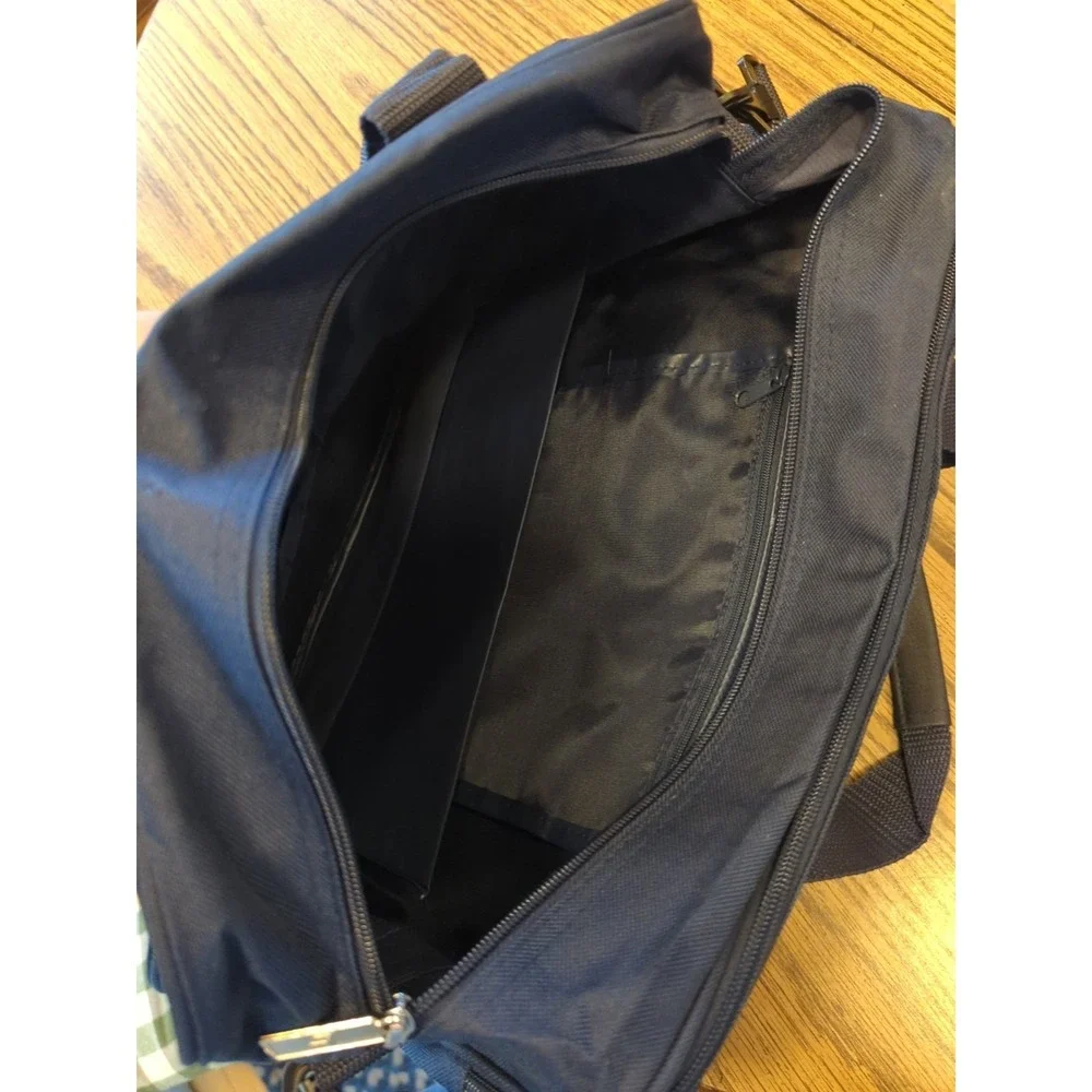 Trafalgar Crossbody or Hand-Carry On Tote Bag Mens‎ Navy Blue Embroidered